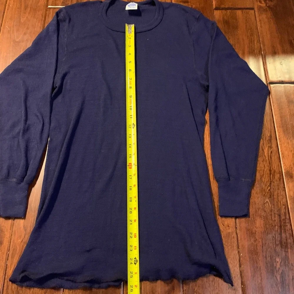 VTG Duofold Ultimate Sports Thermal Shirt Navy Blue XL Made in USA Waffle Knit